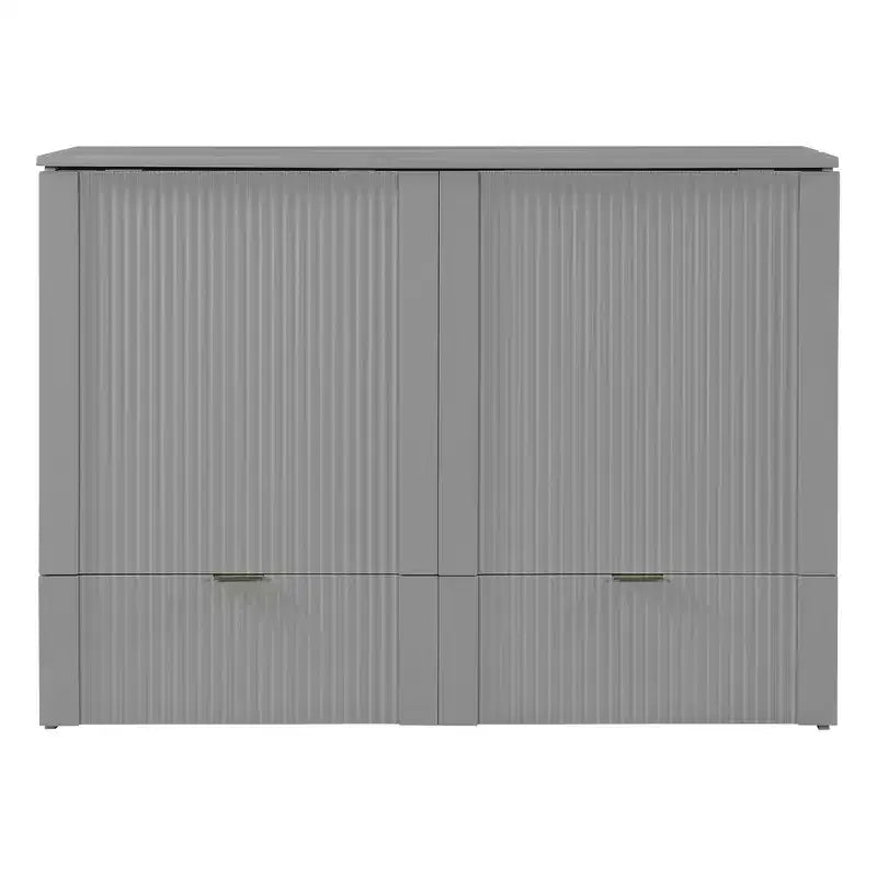 CLIHOME Full Size Murphy Bed with Drawer and Sockets & USB Ports, Pulley Structure Design