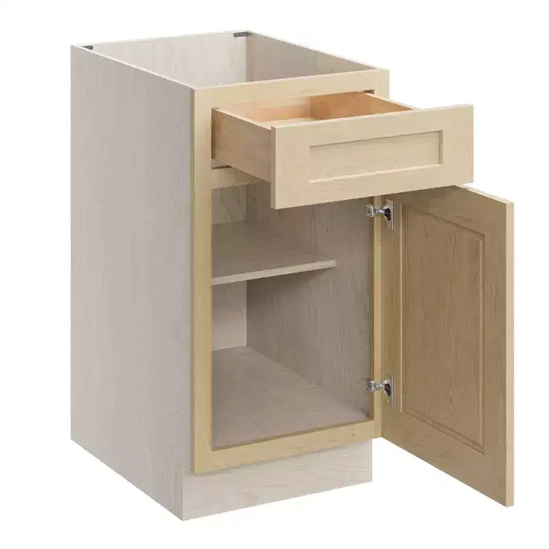 CASAINC 18 in. W x 34.5 in. H x 24 in. D Base Kitchen Cabinet with Drawer  Plywood Frame Soft-Close - Full Overlay RTA