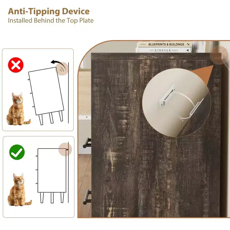 Comò ampio a 7 cassetti, cassettiera in legno indipendente da 52" per camera da letto e soggiorno