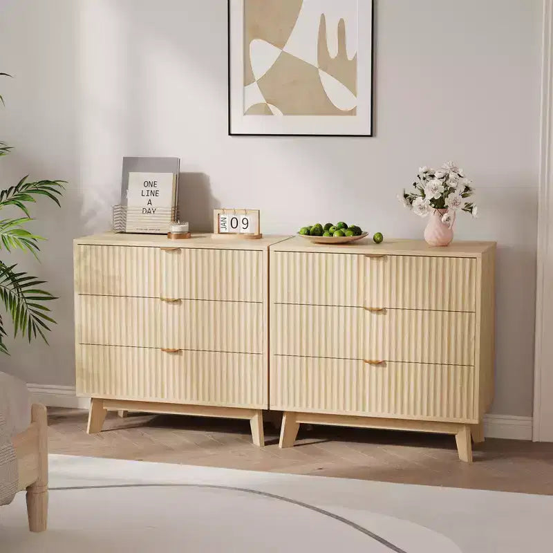 Cassettiera moderna in legno per camera da letto, corridoio, rovere naturale