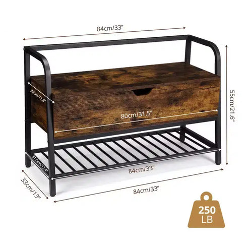Banc à chaussures Acekool 47 Blanc avec portes coulissantes et coussin, banc de rangement d'entrée de style ferme avec compartiment caché et étagères réglables