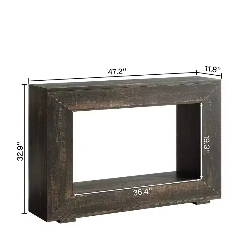 MAYEERTY Farmhouse Rustic Wood Grain Console Table with Vintage Simple Charm