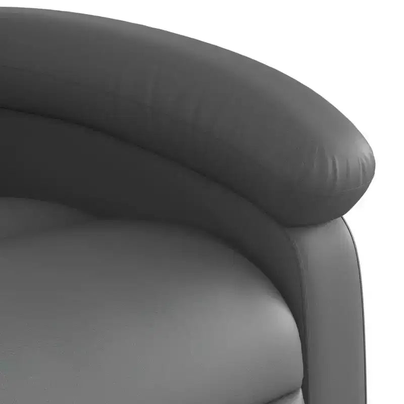 VidaXL Manual Recliner Chair with Adjustable Back/Footrest, Gray Faux Leather Reclining Sofa for Ultimate Comfort