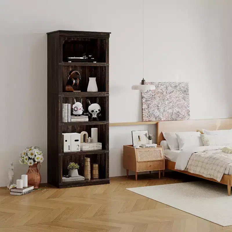 3 Tier Bookcase, Freestanding Wooden Bookshelf Storage Organizer Display Shelf, for Display of Books & Home Decor