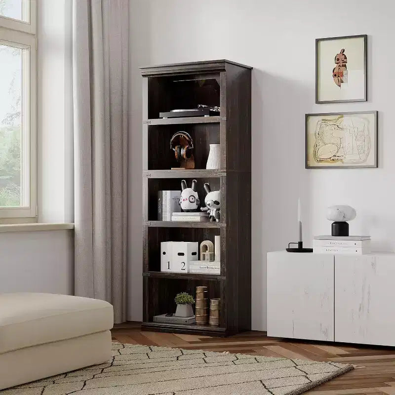 3 Tier Bookcase, Freestanding Wooden Bookshelf Storage Organizer Display Shelf, for Display of Books & Home Decor