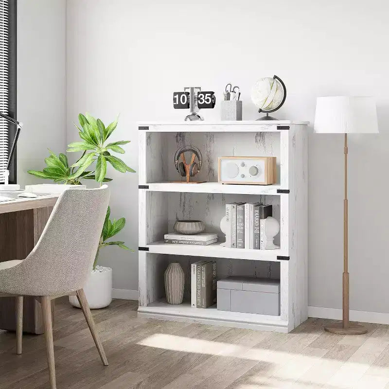 3 Tier Bookcase, Freestanding Wooden Bookshelf Storage Organizer Display Shelf, for Display of Books & Home Decor