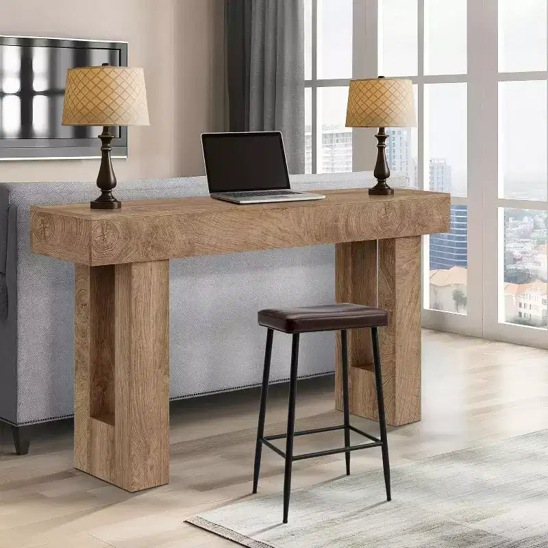 63 Farmhouse Console Table, Long Sofa Table Behind Couch, Wooden Entryway Table
