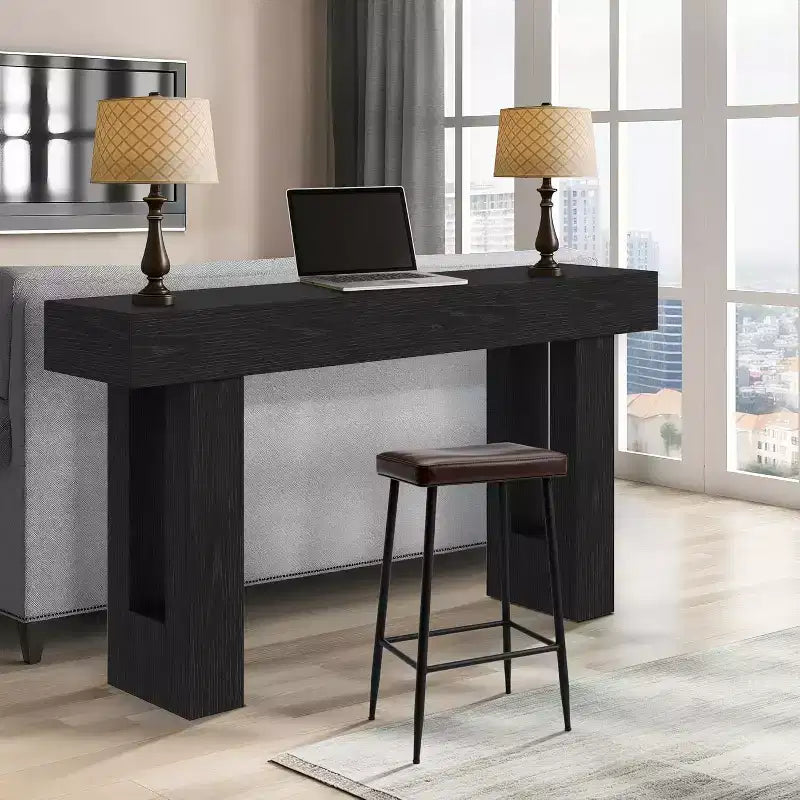 63 Farmhouse Console Table, Long Sofa Table Behind Couch, Wooden Entryway Table