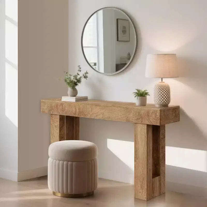 63 Farmhouse Console Table, Long Sofa Table Behind Couch, Wooden Entryway Table
