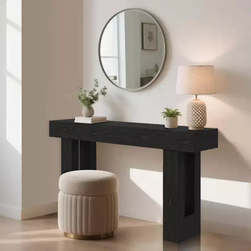 63 Farmhouse Console Table, Long Sofa Table Behind Couch, Wooden Entryway Table