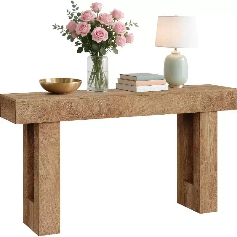63 Farmhouse Console Table, Long Sofa Table Behind Couch, Wooden Entryway Table