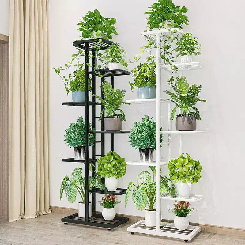 GustoWave Plant Stand Indoor, 8 Tier Tall Metal Plant Stand Shelf for Indoor Plants Multiple, 141CM Large Corner Shelves Display Shelving