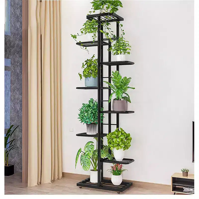 GustoWave Plant Stand Indoor, 8 Tier Tall Metal Plant Stand Shelf for Indoor Plants Multiple, 141CM Large Corner Shelves Display Shelving