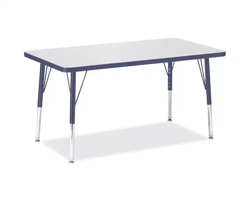 Jonti-Craft Berries Elementary Height Color Top Rectangle Table (24 x 36) in Blue