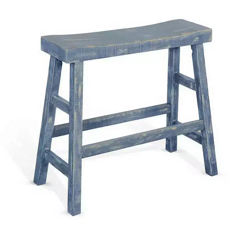 Royal Hampton 33 Wide Bar Height Bench | Trestle Legs with Footrests | Mahogany Wood