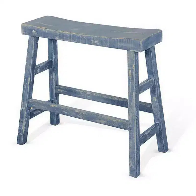 Royal Hampton 33 Wide Bar Height Bench | Trestle Legs with Footrests | Mahogany Wood