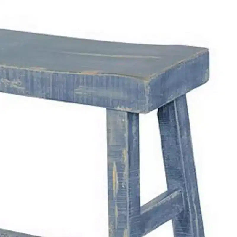 Royal Hampton 33 Wide Bar Height Bench | Trestle Legs with Footrests | Mahogany Wood