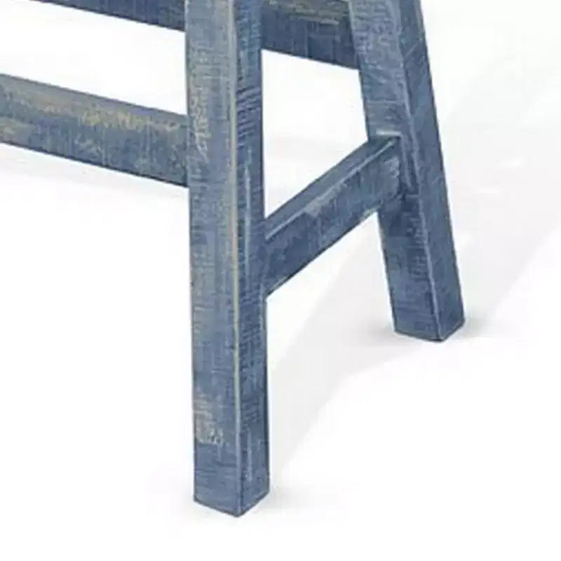 Royal Hampton 33 Wide Bar Height Bench | Trestle Legs with Footrests | Mahogany Wood