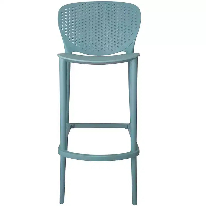 HomeRoots Set of Four 30 Green Heavy Duty Plastic Low Back Bar Height Bar Chairs