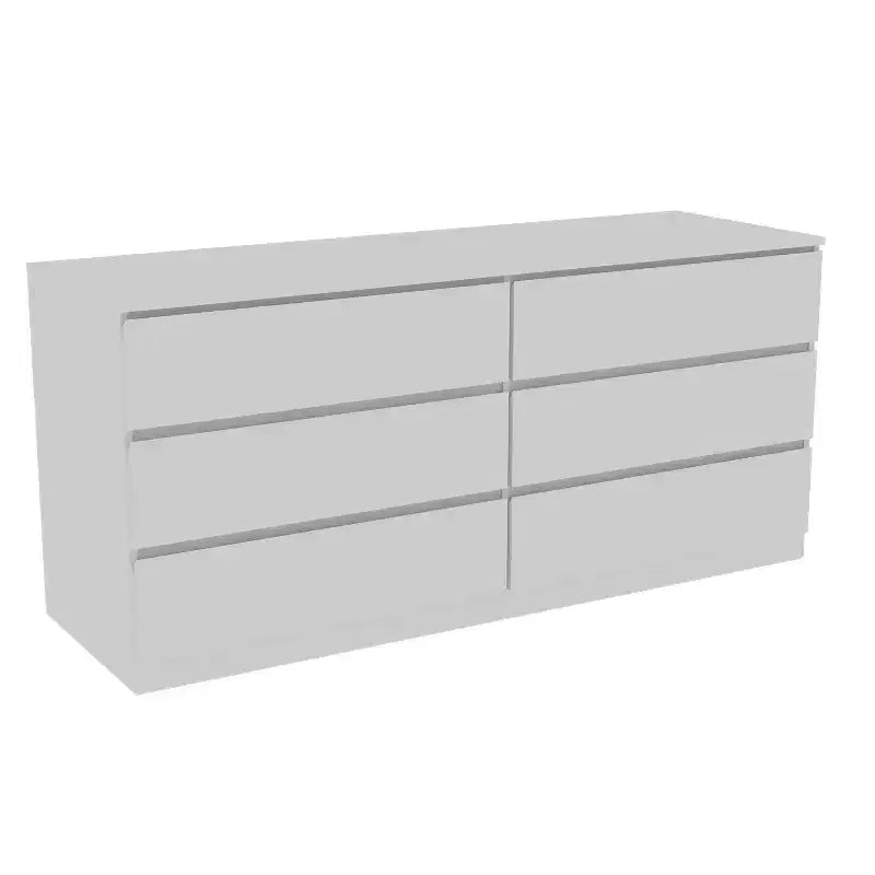 Okak Modern Elegant Bedroom Dresser Nightstand with 6 Double Drawers Ample Storage Chest Cabinet for Living Room Hallway Entryway