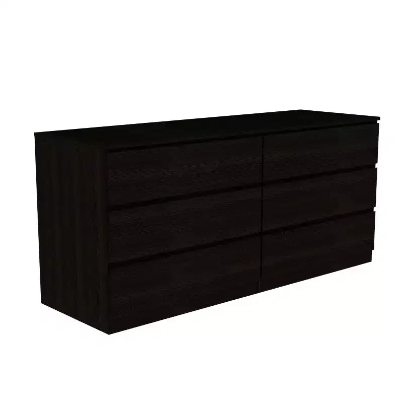 Okak Modern Elegant Bedroom Dresser Nightstand with 6 Double Drawers Ample Storage Chest Cabinet for Living Room Hallway Entryway