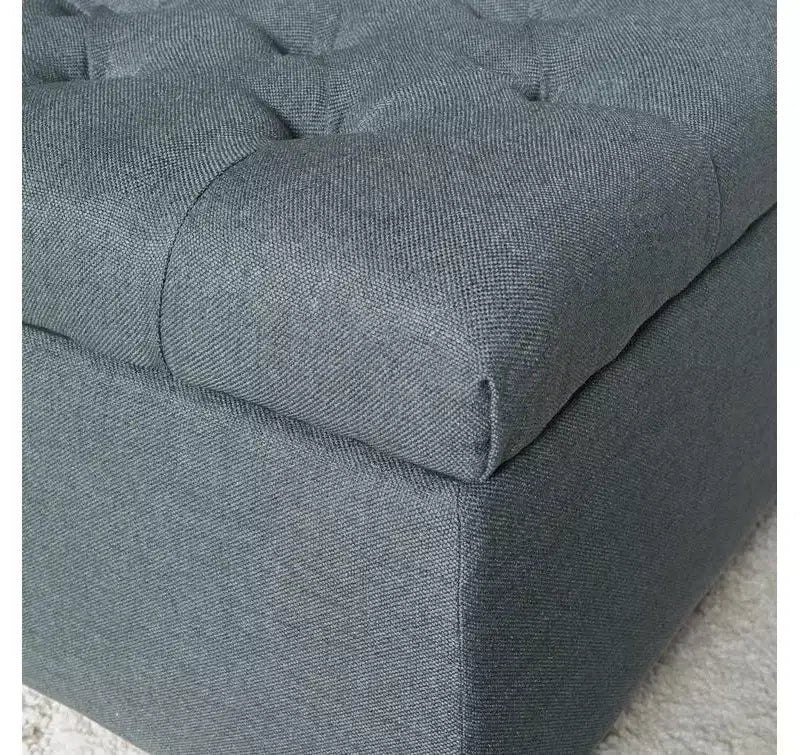 Okak Luxury Storage Ottoman Bench with Button-Tufted Upholstered Rectangular Long Storage Footrest Stool for Living Room,Entryway,Bedroom