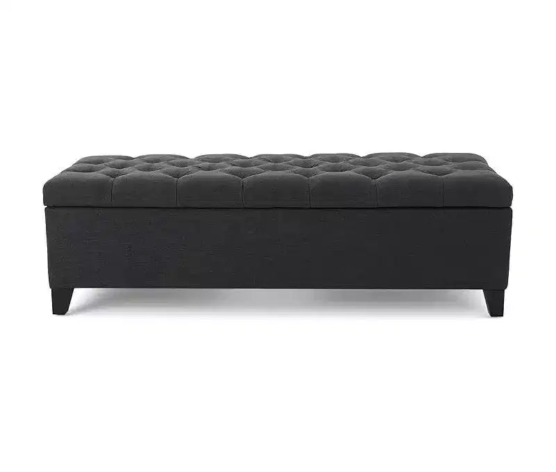 Okak Luxury Storage Ottoman Bench with Button-Tufted Upholstered Rectangular Long Storage Footrest Stool for Living Room,Entryway,Bedroom