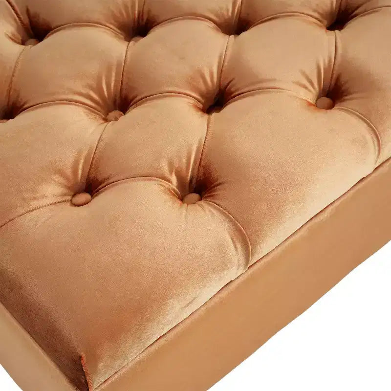 Okak Luxury Storage Ottoman Bench with Button-Tufted Upholstered Rectangular Long Storage Footrest Stool for Living Room,Entryway,Bedroom