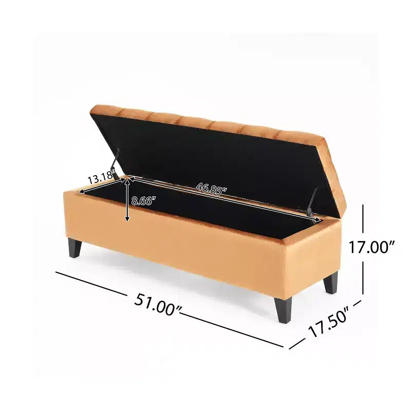 Okak Luxury Storage Ottoman Bench with Button-Tufted Upholstered Rectangular Long Storage Footrest Stool for Living Room,Entryway,Bedroom