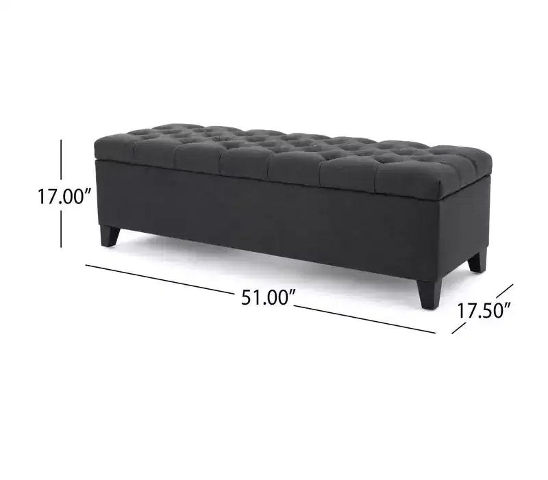 Okak Luxury Storage Ottoman Bench with Button-Tufted Upholstered Rectangular Long Storage Footrest Stool for Living Room,Entryway,Bedroom