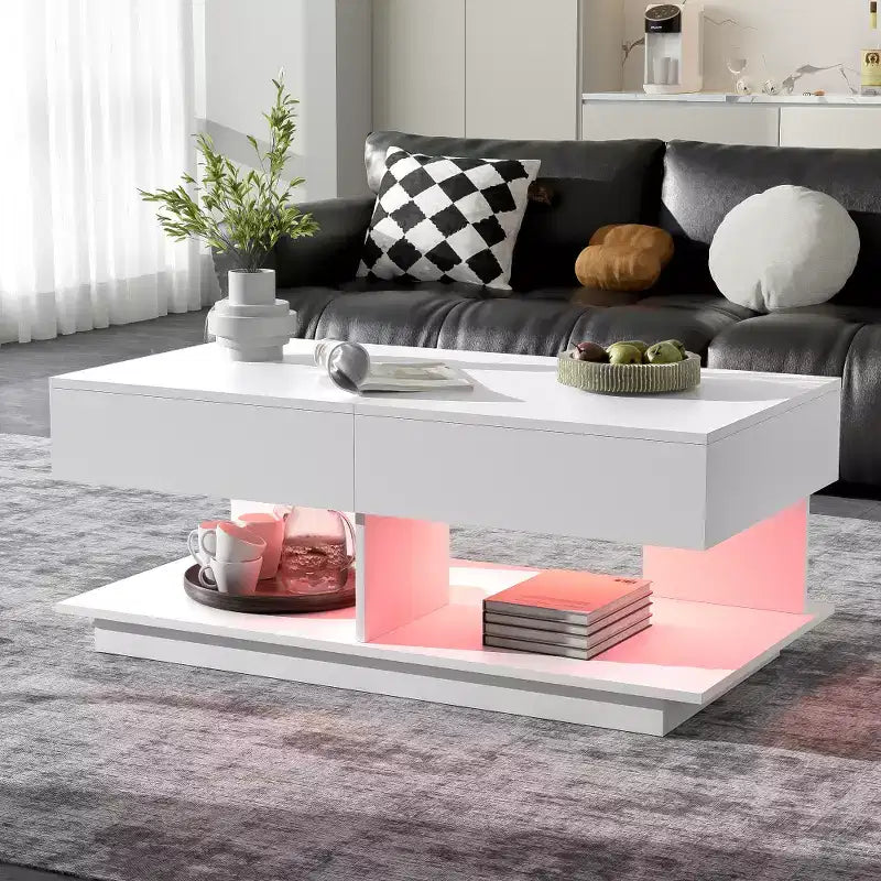 Zeus & Ruta Adjustable Lift-Top Coffee Table with Hidden Storage, Expandable from 41.3 to 76.7, Multi-Functional Centerpiece for Living Room