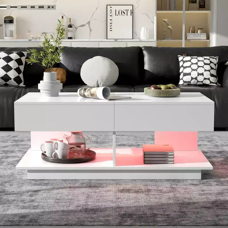 Zeus & Ruta Adjustable Lift-Top Coffee Table with Hidden Storage, Expandable from 41.3 to 76.7, Multi-Functional Centerpiece for Living Room