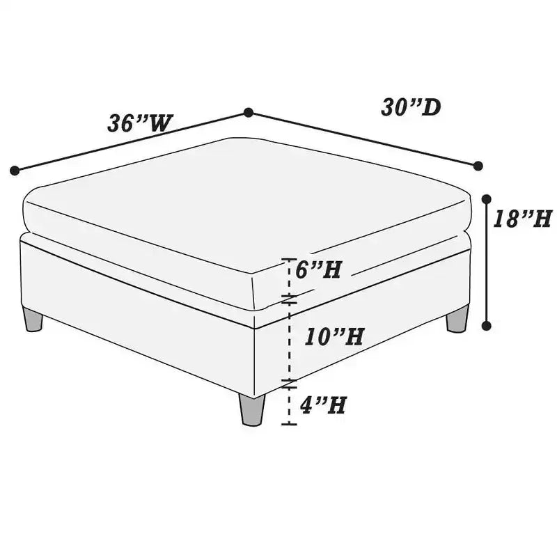 Okak Modern Convertible Sectional Sofa Couch with 2 Corner Wedges, 1 Armless Chairs, 2 Ottomans, Dorris Fabric 5pc Modular Sofa for Living Room