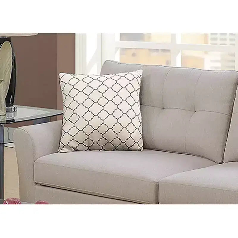 Okak Modern Sofa Set 2pc with Thick Cushion, Solid Pine Legs Loveseat Upholstered Couch for Apartments, living Room