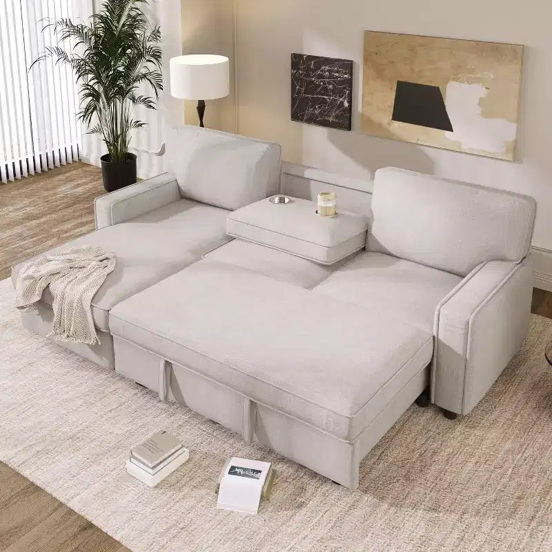Okak Luxury U-Shaped Sectional Sofa Couch with Hidden Storage Box, 3 Seat Upholstered Sofa W/2 Cup Holder,USB Port for Living Room,Apartment