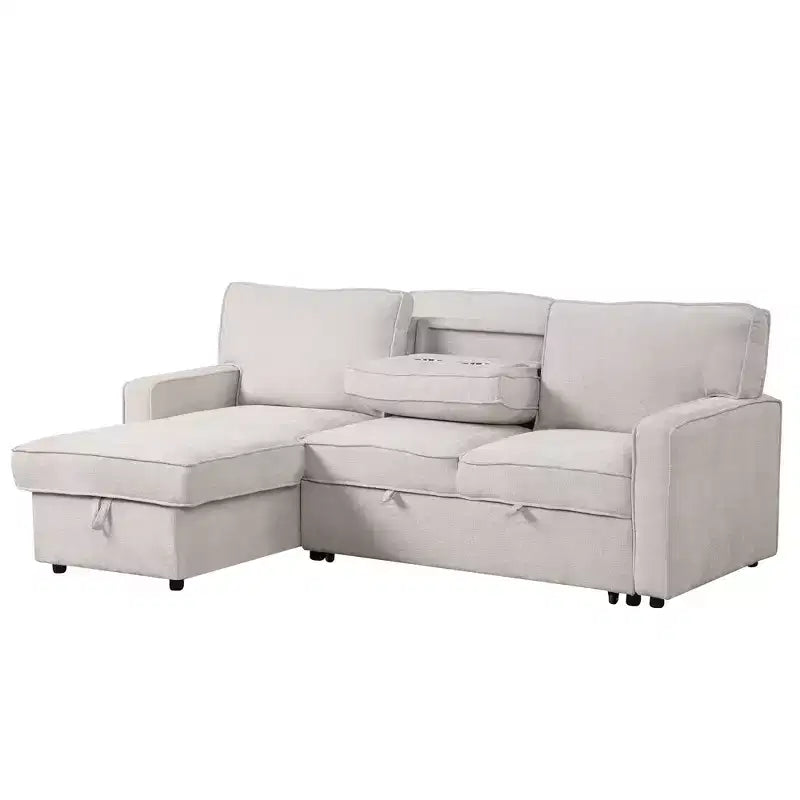 Okak Luxury U-Shaped Sectional Sofa Couch with Hidden Storage Box, 3 Seat Upholstered Sofa W/2 Cup Holder,USB Port for Living Room,Apartment