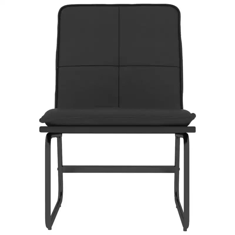 vidaXL Chaise longue - Similicuir noir, métal et contreplaqué Fauteuil d'appoint sans accoudoirs pour salon