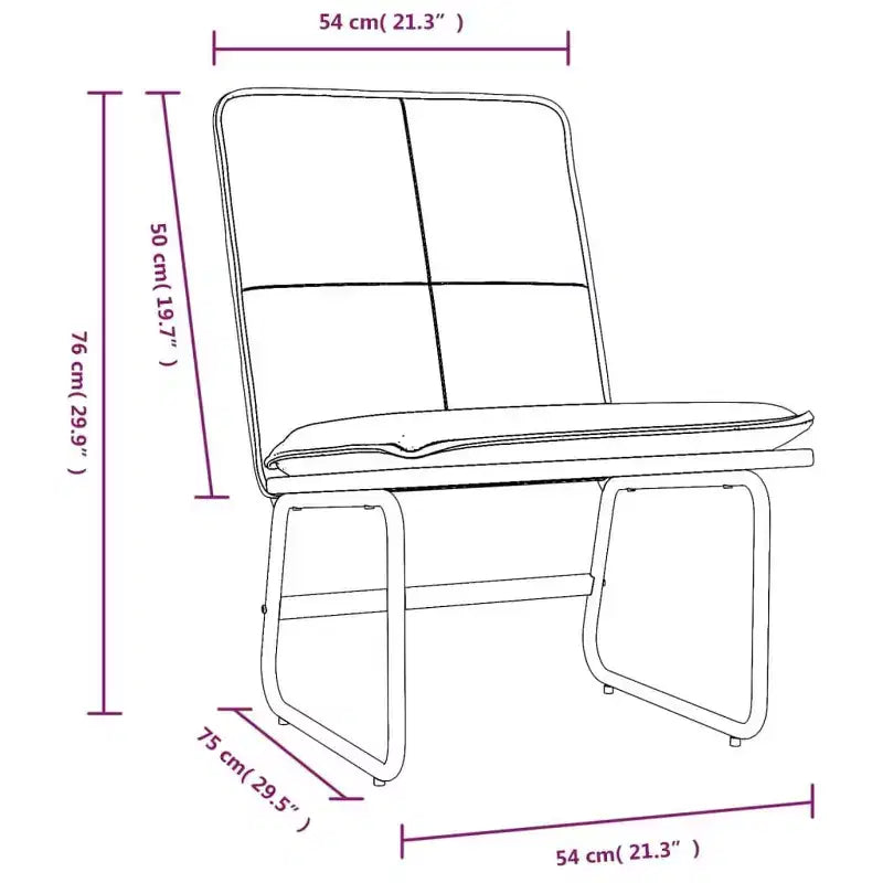 vidaXL Chaise longue - Similicuir noir, métal et contreplaqué Fauteuil d'appoint sans accoudoirs pour salon