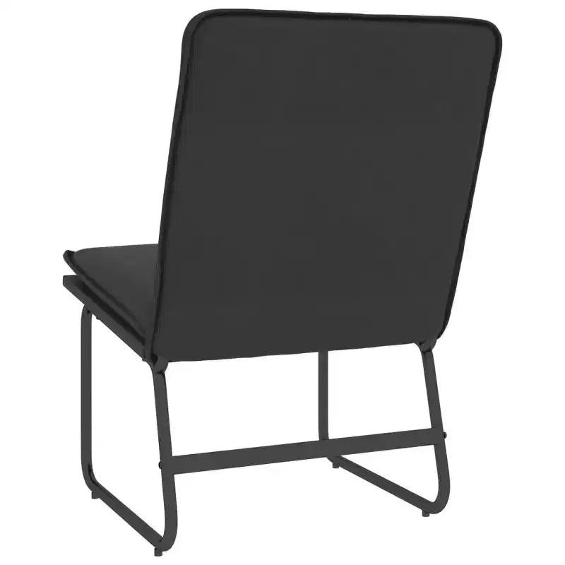 vidaXL Chaise longue - Similicuir noir, métal et contreplaqué Fauteuil d'appoint sans accoudoirs pour salon