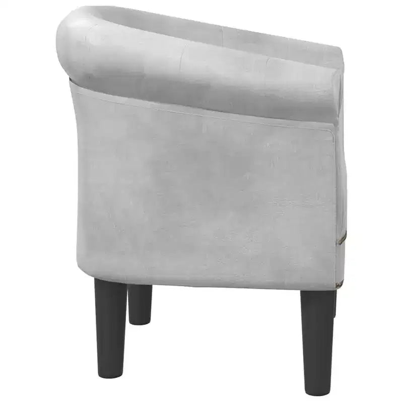 vidaXL Stylish Tub Chair - Single, Silver Faux Leather, Foam, Pinewood & Plywood for Living Room or Office