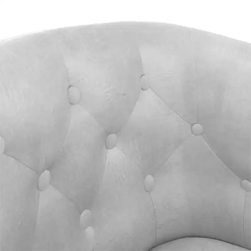 vidaXL Stylish Tub Chair - Single, Silver Faux Leather, Foam, Pinewood & Plywood for Living Room or Office