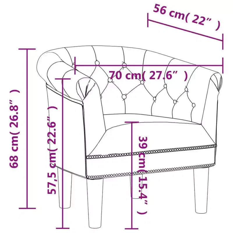 vidaXL Stylish Tub Chair - Single, Silver Faux Leather, Foam, Pinewood & Plywood for Living Room or Office