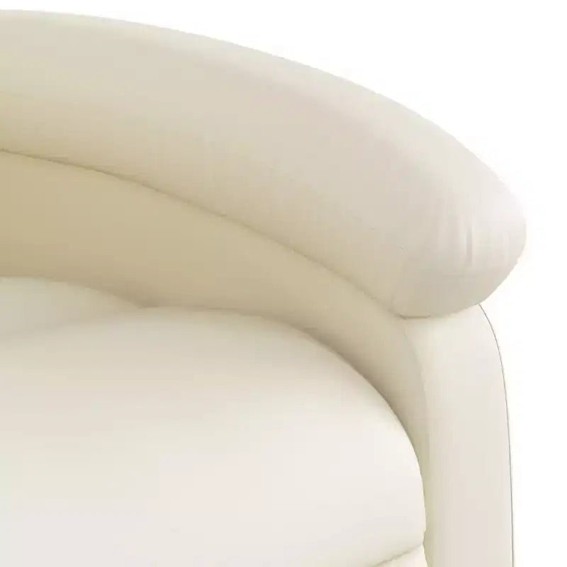 Fauteuil inclinable en similicuir crème vidaXL - Fauteuil inclinable à oreilles pour personnes âgées avec fonction manuelle, siège rembourré et poche latérale