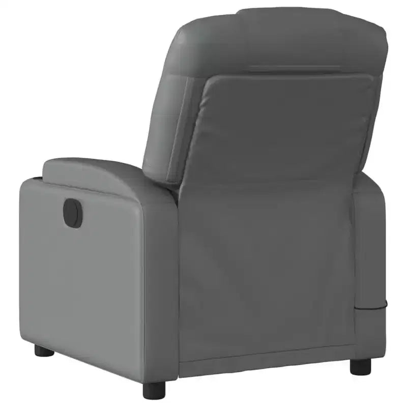 vidaXL Fauteuil inclinable de massage gris en similicuir, métal et contreplaqué