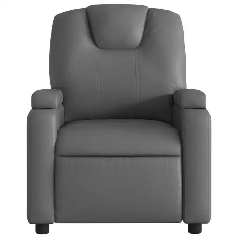 vidaXL Fauteuil inclinable de massage gris en similicuir, métal et contreplaqué
