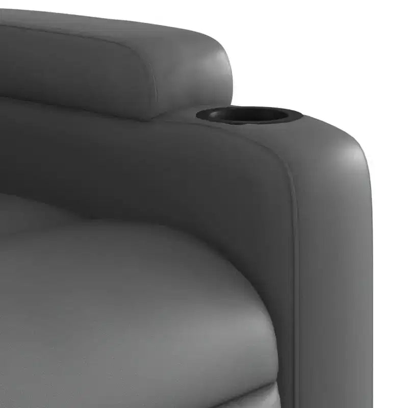 vidaXL Fauteuil inclinable de massage gris en similicuir, métal et contreplaqué