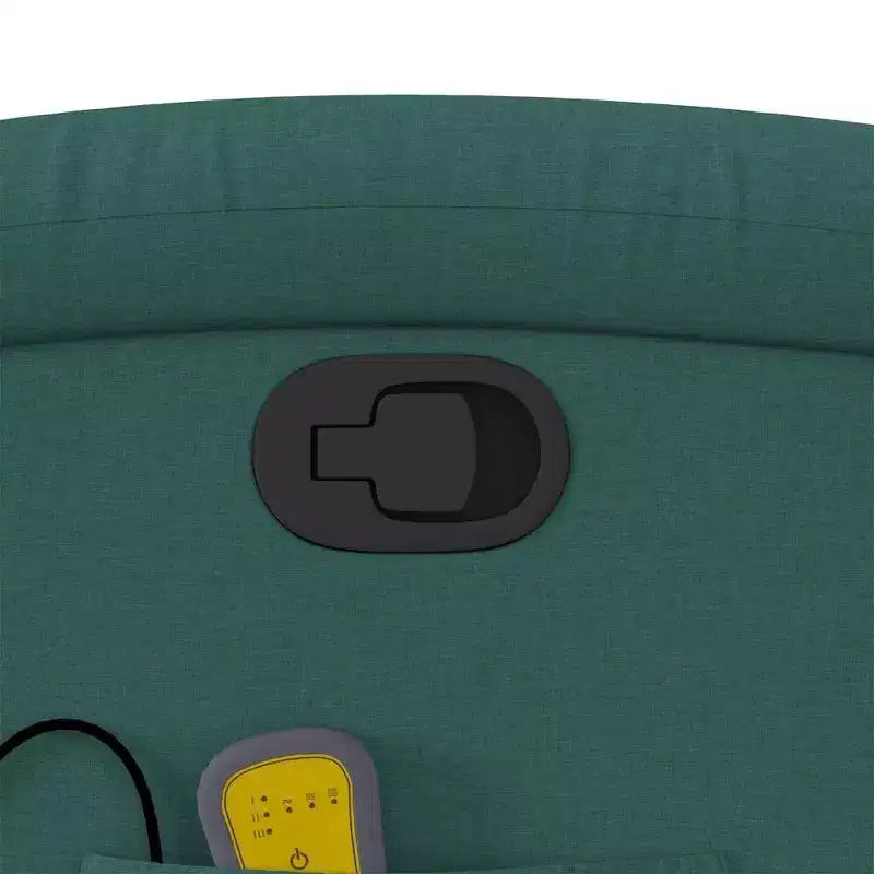 vidaXL Fauteuil inclinable de massage - Manuel réglable - Massage par vibrations - Tissu vert foncé - Cadre robuste - Confort pour le salon
