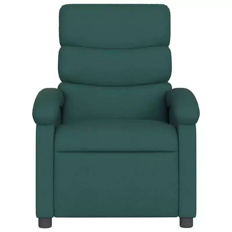 vidaXL Fauteuil inclinable de massage - Manuel réglable - Massage par vibrations - Tissu vert foncé - Cadre robuste - Confort pour le salon
