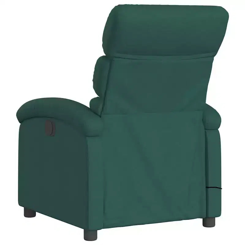 vidaXL Fauteuil inclinable de massage - Manuel réglable - Massage par vibrations - Tissu vert foncé - Cadre robuste - Confort pour le salon
