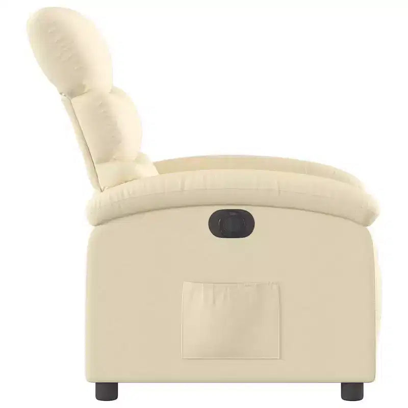 vidaXL Fauteuil inclinable électrique - Tissu crème Fauteuil réglable avec repose-pieds motorisé, poche latérale et rembourrage épais pour salon, chambre à coucher